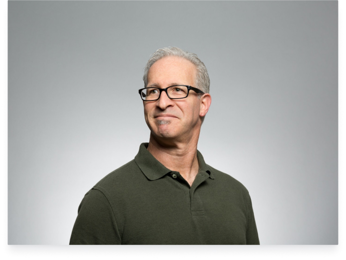 Portrait of a man on the gray background